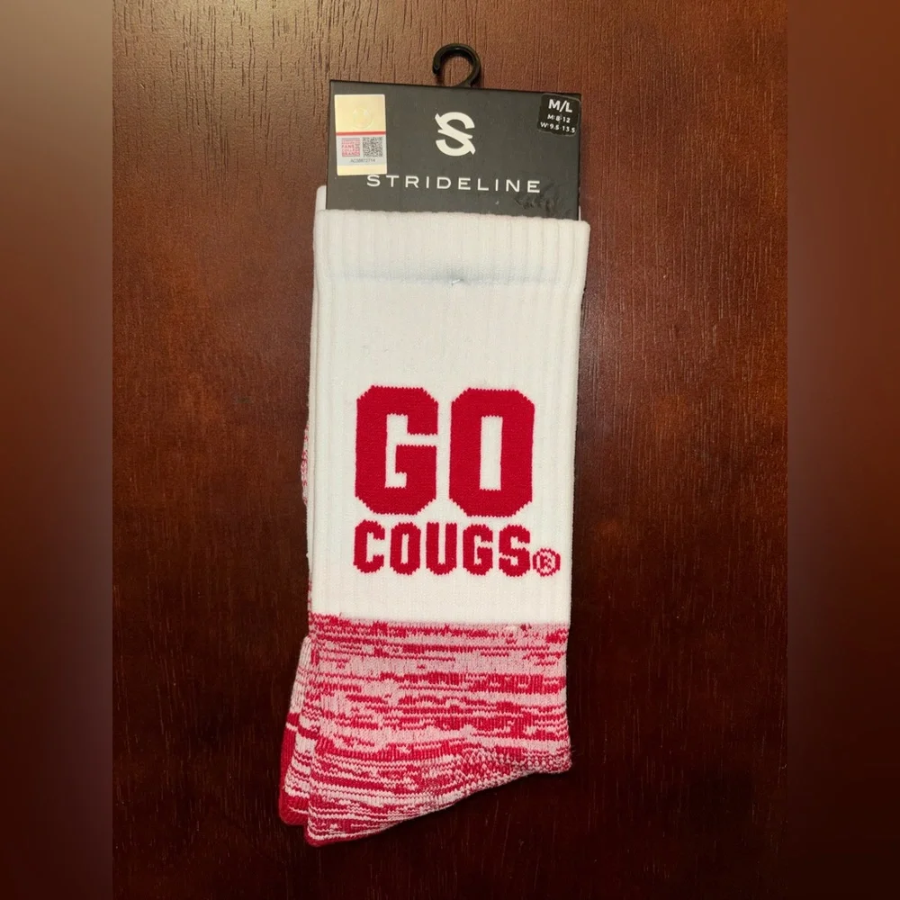 WASHINGTON STATE UNIVERSITY STRIDELINE CREW SOCKS NWT MEN’S SHOE SIZE 8-12